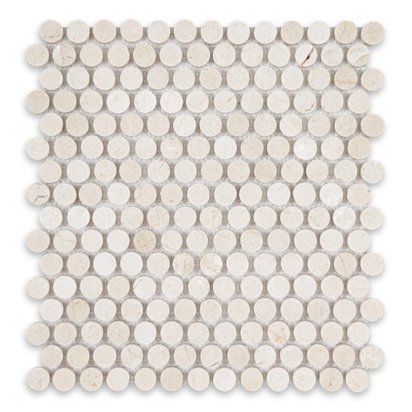 Crema Marfil Marble Penny Round