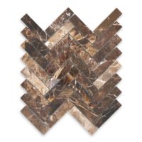 Emperador Dark Marble 1" X 4" Herringbone
