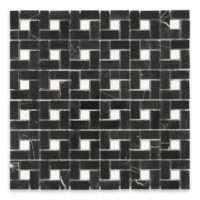 Negro Marquina Marble Pinwheel with White Dot