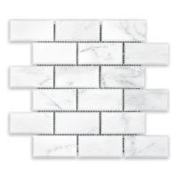 Oriental White Marble 2" X 4" Brick Beveled