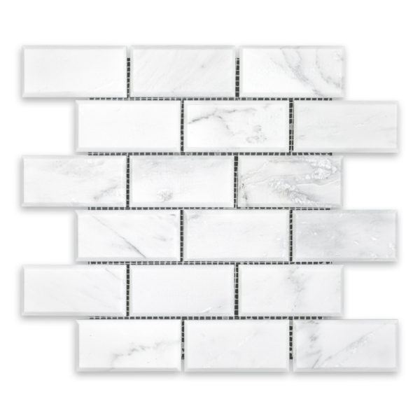 Oriental White Marble 2" X 4" Brick Beveled