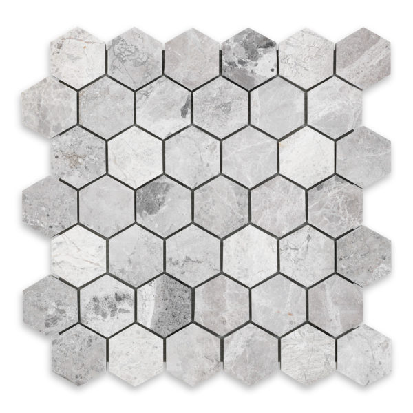 Tundra Grey Marble 2" Hexagon