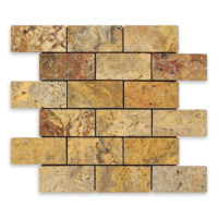 Autumn Leaves Travertine 2" X 4" Brick Tumbled