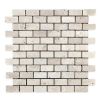 Ivory Premium Travertine 1" X 2" Brick Tumbled