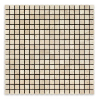 Ivory Premium Travertine 5/8" X 5/8" Square Tumbled