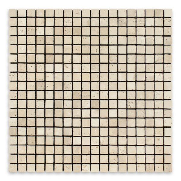 Ivory Premium Travertine 5/8" X 5/8" Square Tumbled
