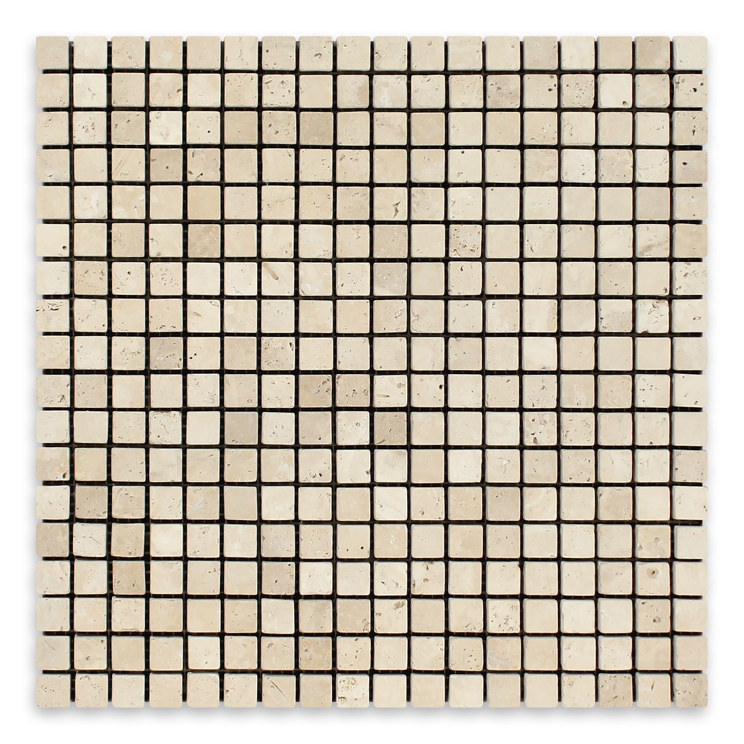 Ivory Premium Travertine 5/8" X 5/8" Square Tumbled