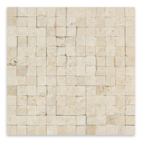Ivory Premium Travertine 1" X 1" Square Splitface