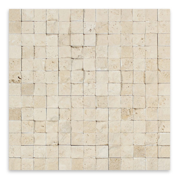 Ivory Premium Travertine 1" X 1" Square Splitface