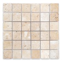 Ivory Premium Travertine 2" X 2" Square Tumbled