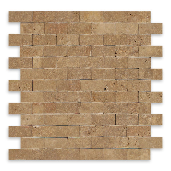 Noce Premium Travertine 1" X 2" Brick Splitface
