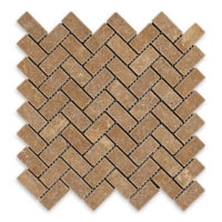 Noce Premium Travertine 1" X 2" Herringbone