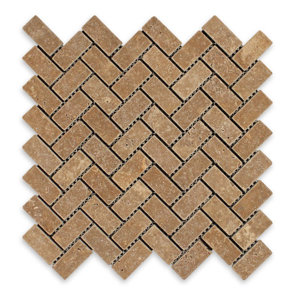 Noce Premium Travertine 1" X 2" Herringbone