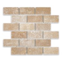 Noce Premium Travertine 2" X 4" Brick Tumbled