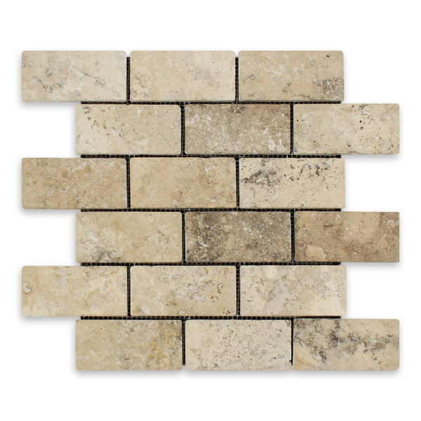 Philadelphia Travertine 2" X 4" Brick Tumbled