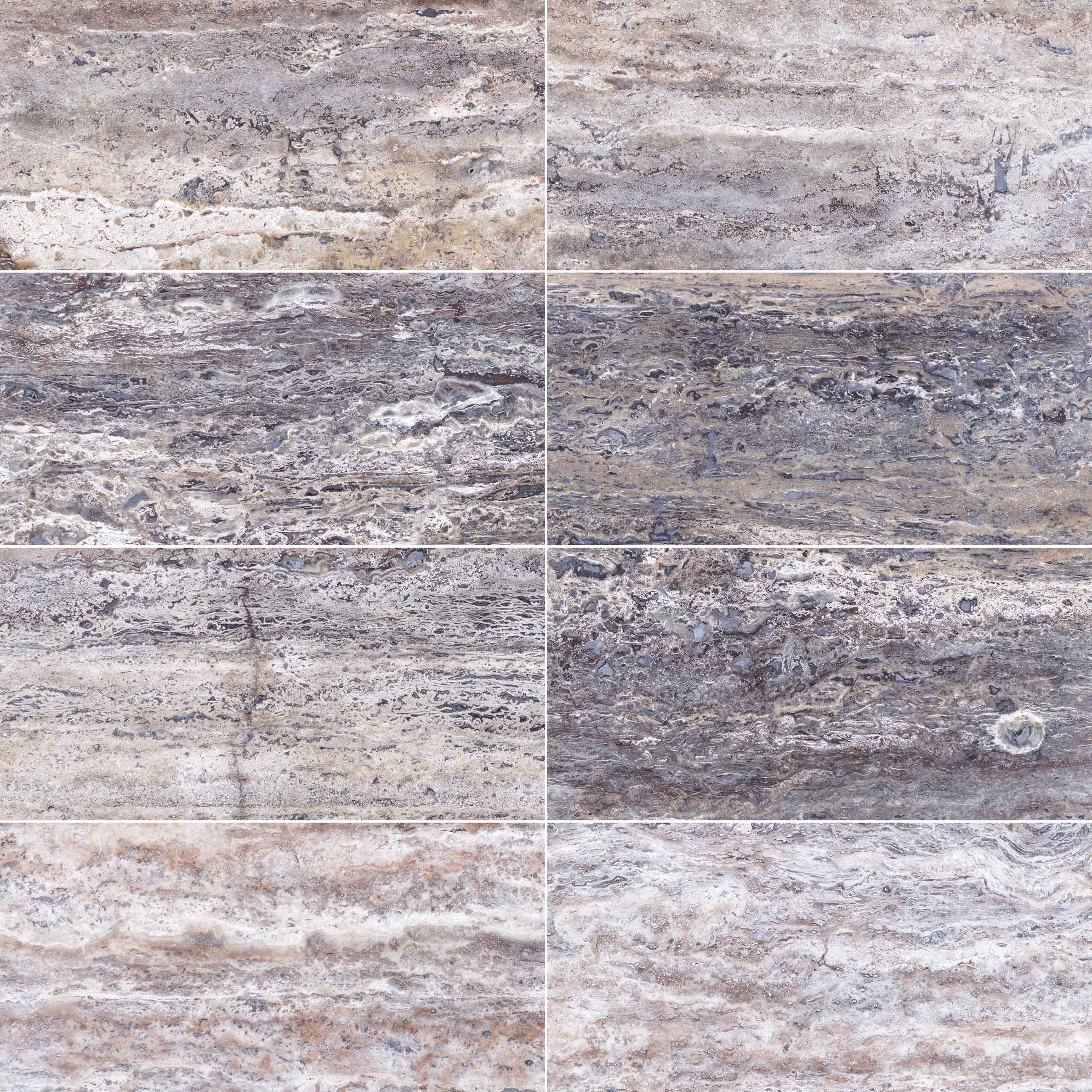 Silver Veincut Filled/ Honed 12x24