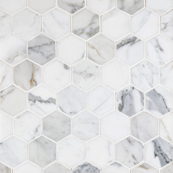 Calacatta Gold Marble 2" Hexagon