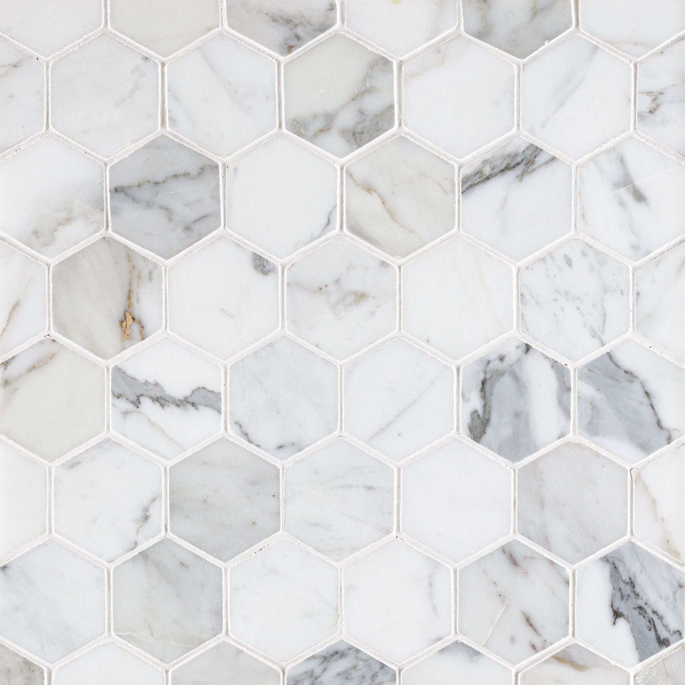 Calacatta Gold Marble 2" Hexagon