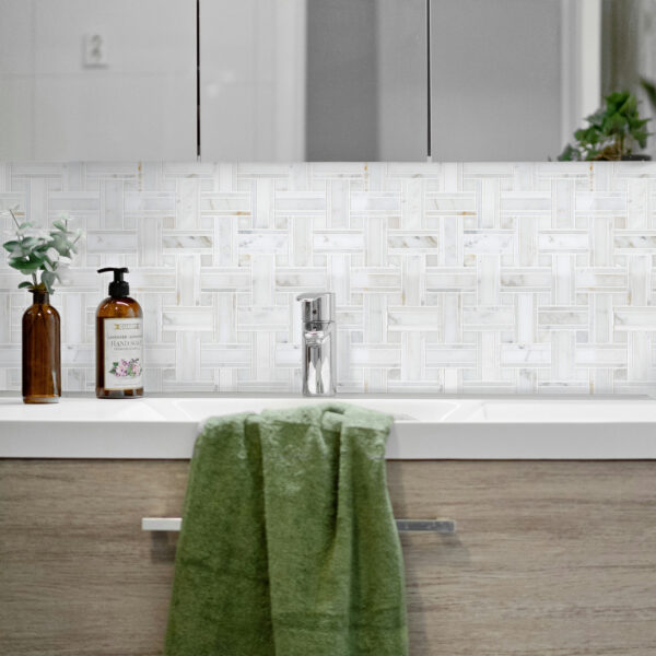 Calacatta Gold Marble Tripleweave with Calacatta Gold Dot