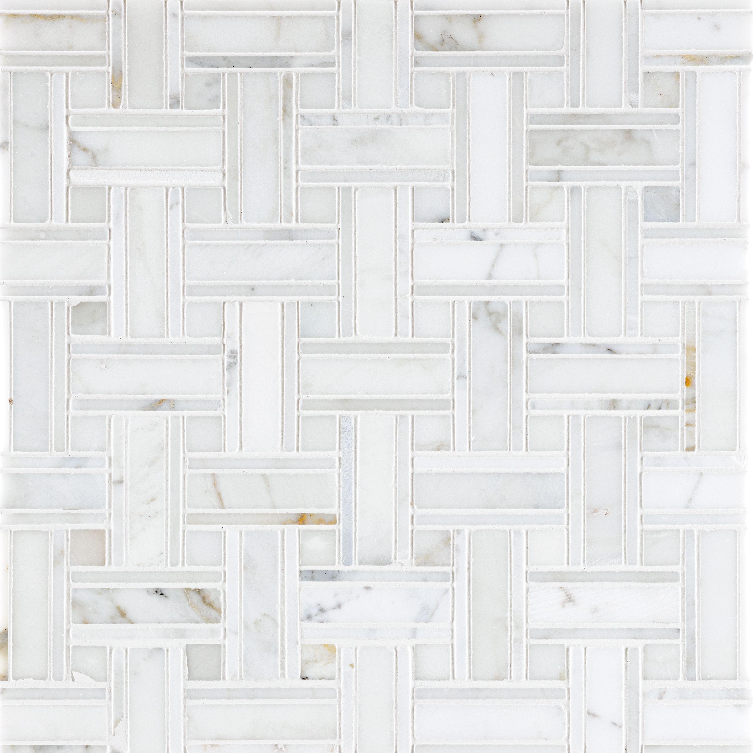 Calacatta Gold Marble Tripleweave with Calacatta Gold Dot