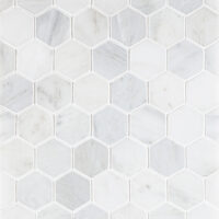 Oriental White Marble 2" Hexagon
