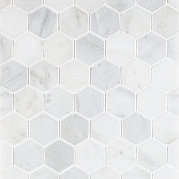 Oriental White Marble 2" Hexagon