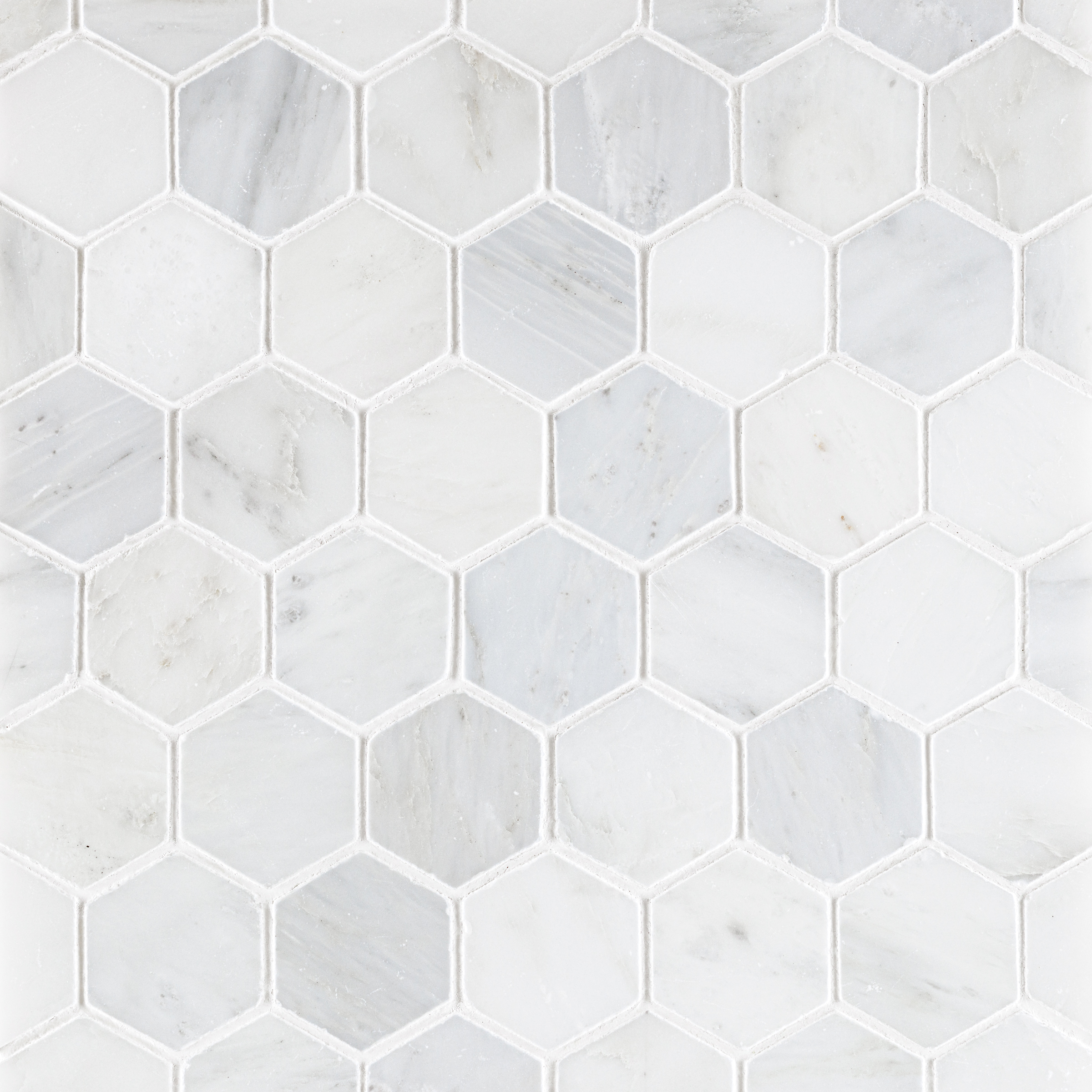 Oriental White Marble 2" Hexagon