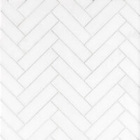 Thassos White Marble 1" X 4" Herringbone