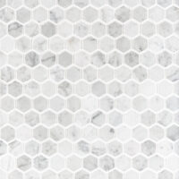 White Carrara Marble 1" Hexagon