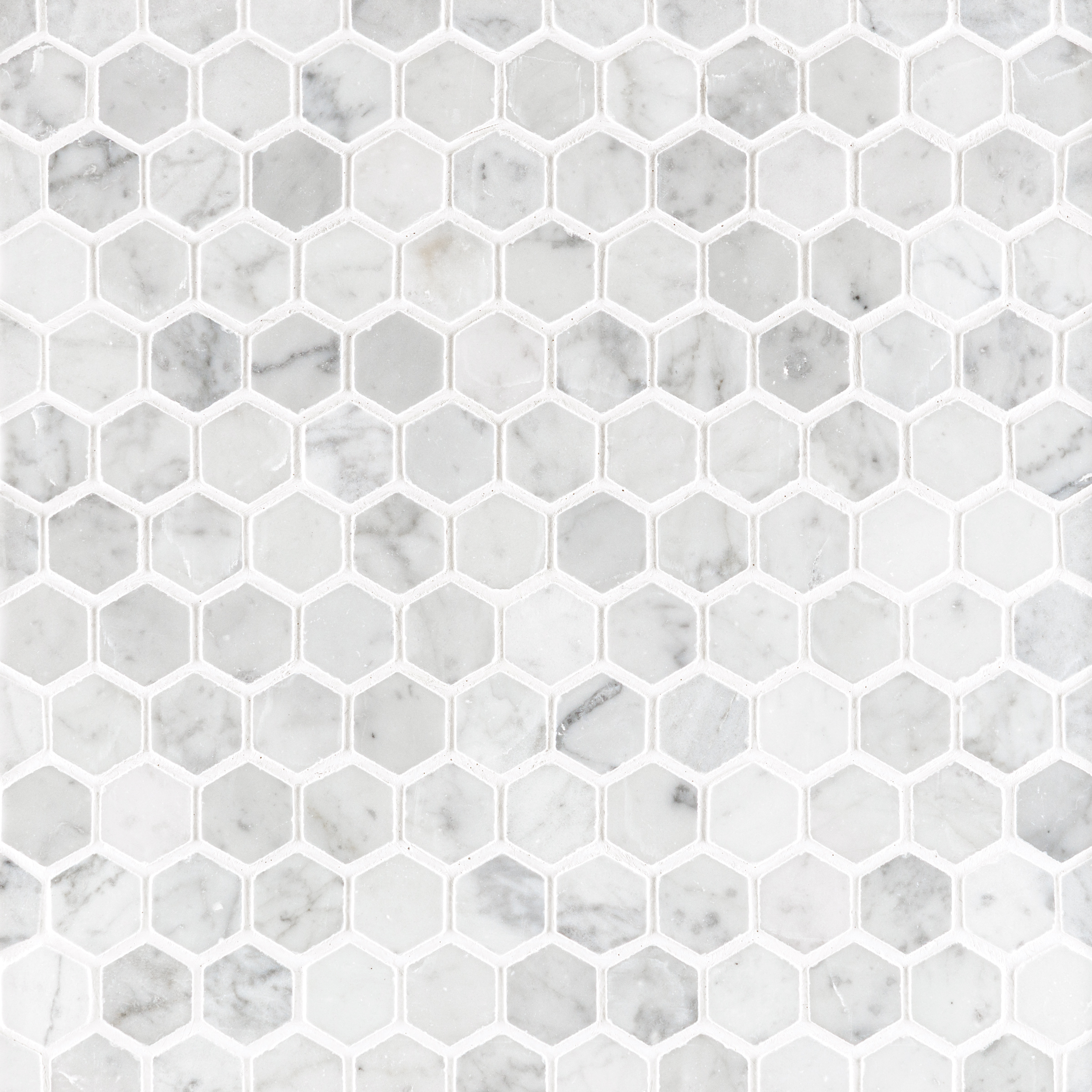 White Carrara Marble 1" Hexagon