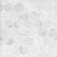 White Carrara Marble 2" Hexagon
