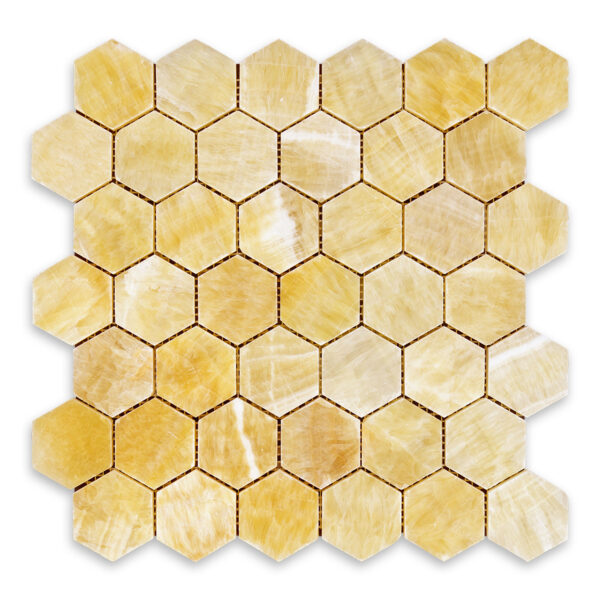Honey Onyx 2" Hexagon Polished