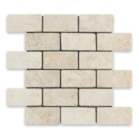 Ivory Premium Travertine 2" X 4" Brick Tumbled