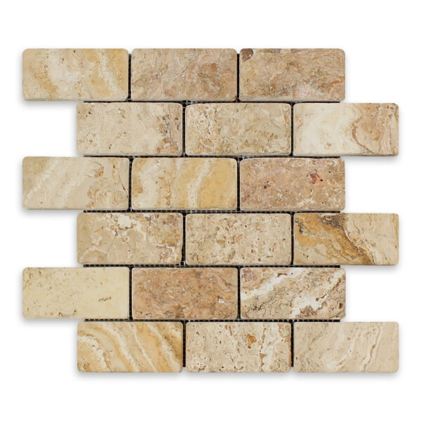 Valencia Travertine 2" X 4" Brick Tumbled