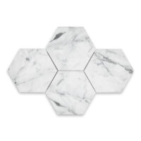 White Carrara Marble 6" Hexagon