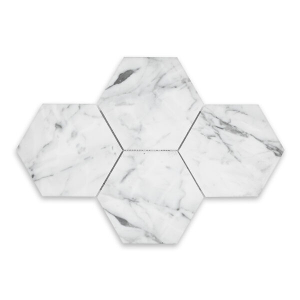 White Carrara Marble 6" Hexagon