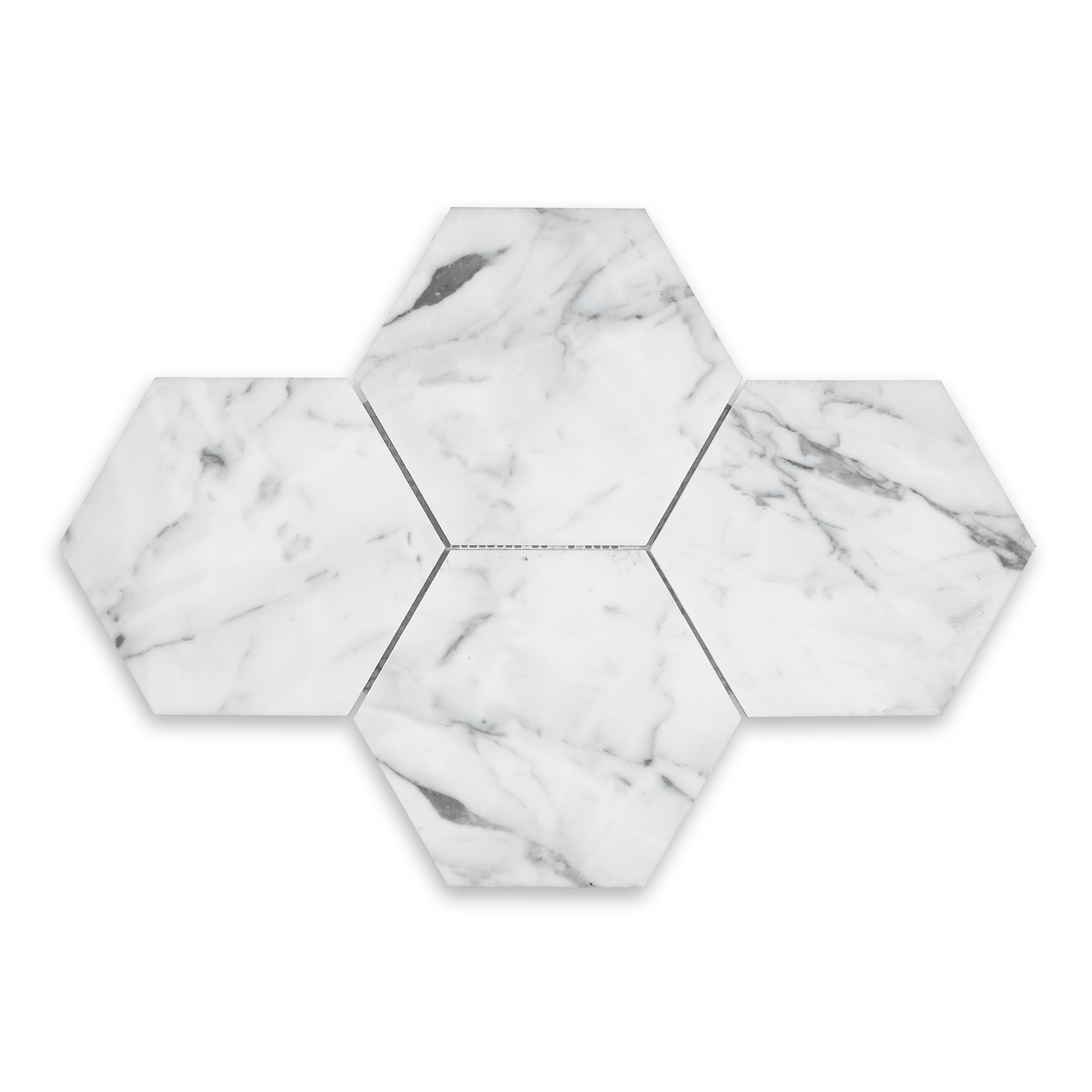 White Carrara Marble 6" Hexagon