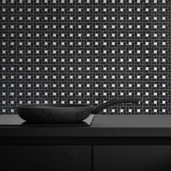 Negro Marquina Marble Pinwheel