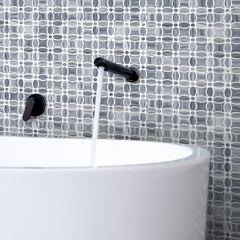 Bardiglio Veincut Marble Flower Polished