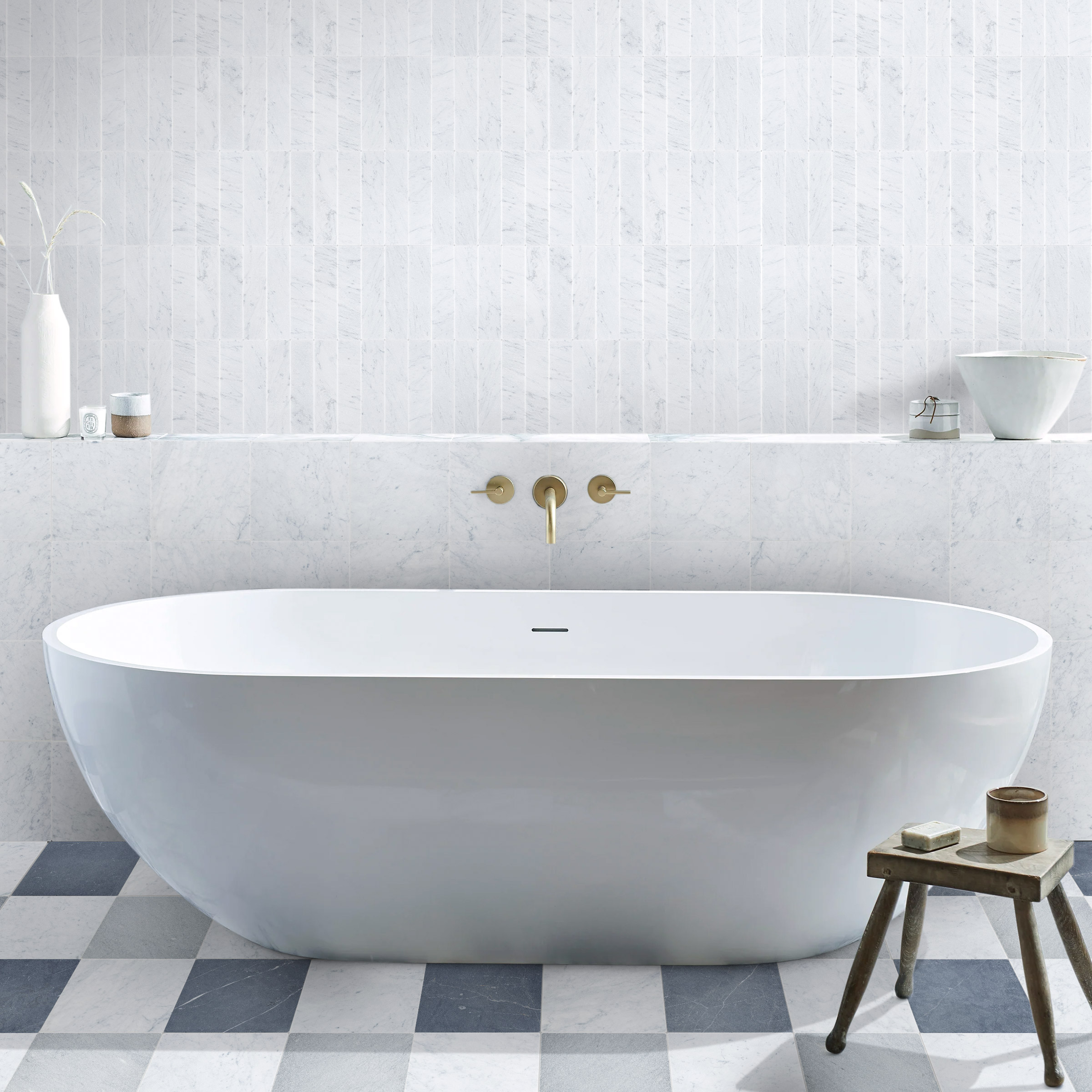 White Carrara Marble Tumbled