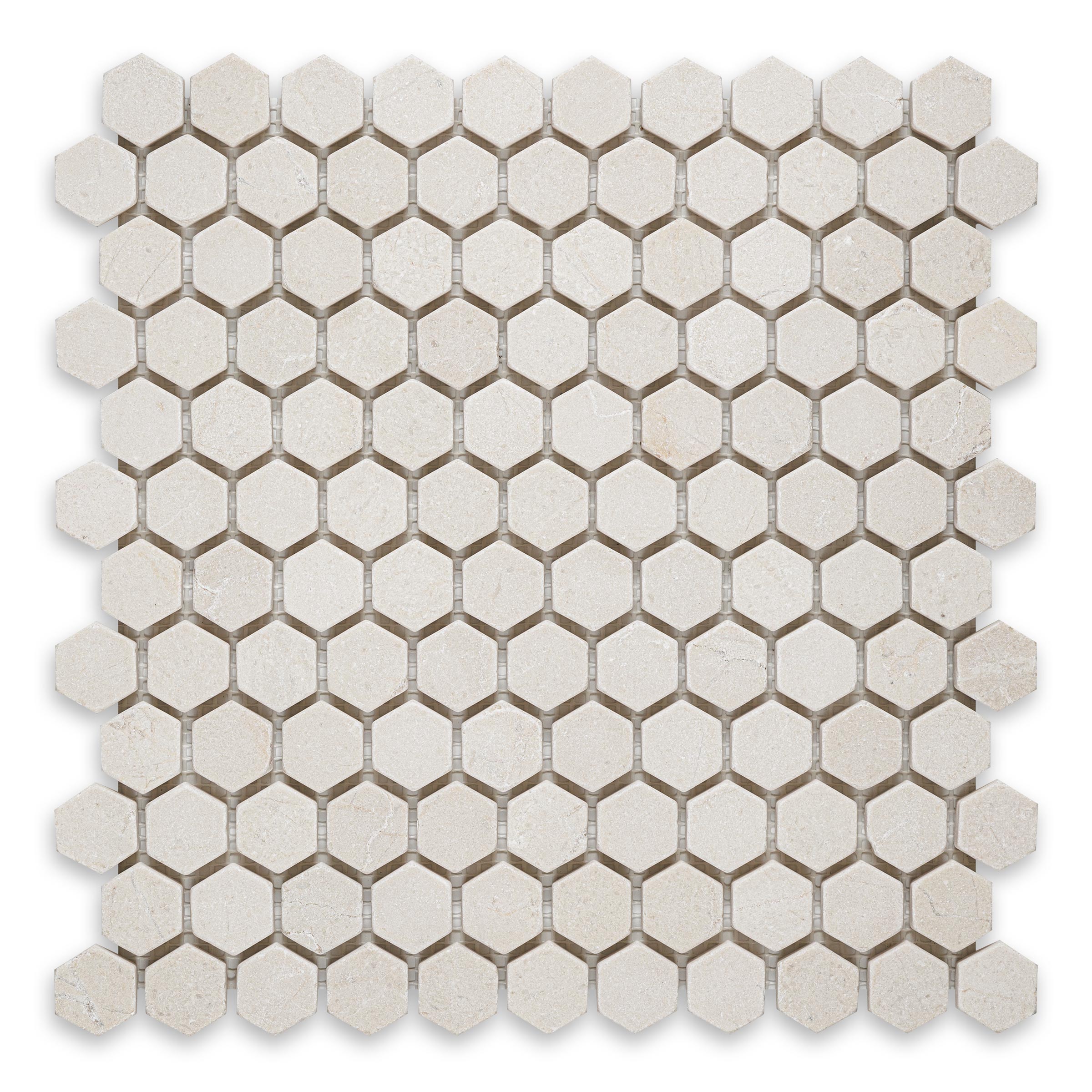 Crema Marfil Marble 1" Hexagon Tumbled