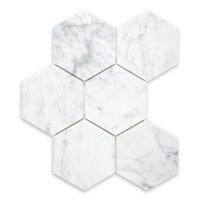 White Carrara Marble 5" Hexagon
