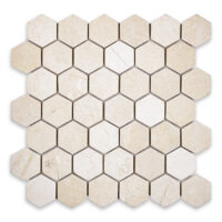 Crema Marfil Marble 2" Hexagon Tumbled