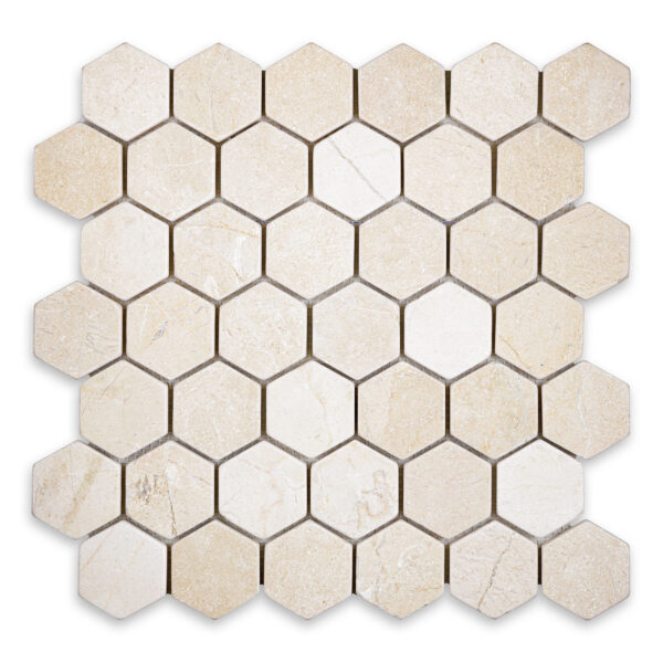 Crema Marfil Marble 2" Hexagon Tumbled