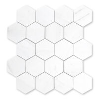Bianco Dolomite Marble 3" Hexagon