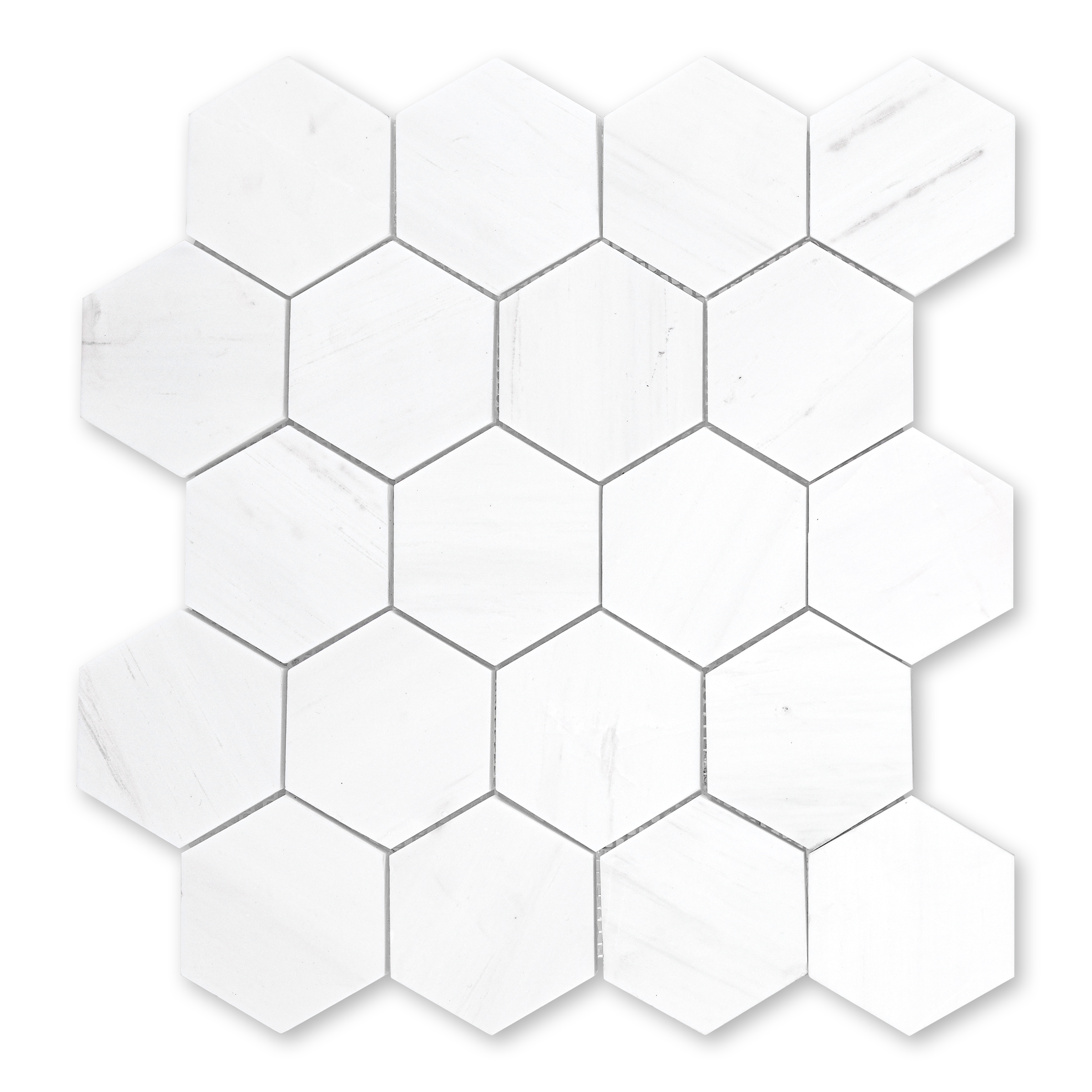 Bianco Dolomite Marble 3" Hexagon