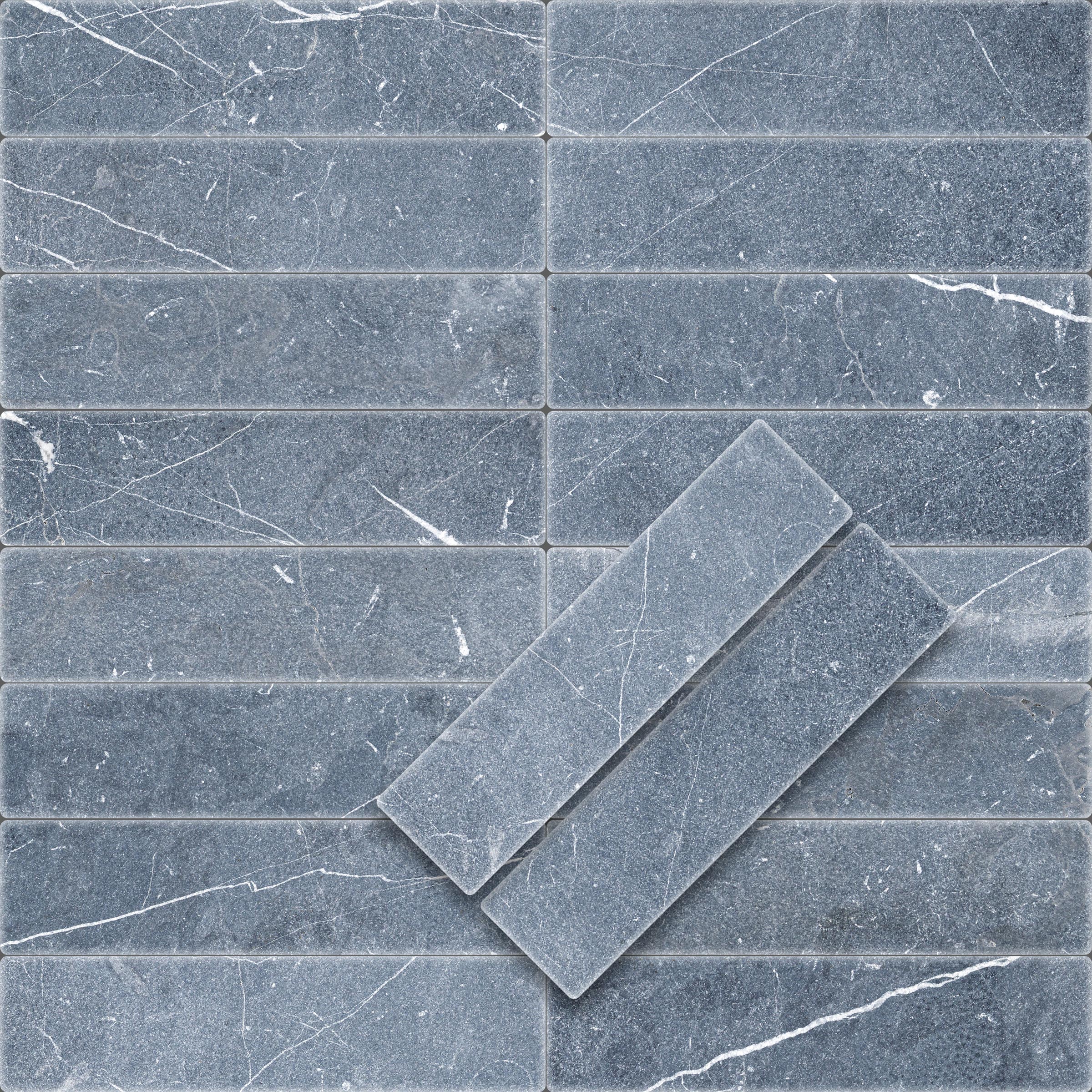 Negro Marquina Marble 2x8 Tumbled