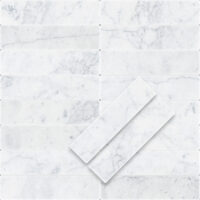 White Carrara Marble 2x8 Tumbled