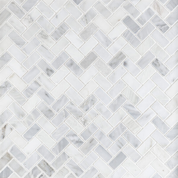 Oriental White Marble "5/8 X 1-1/4" Herringbone