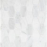 Oriental White Marble 2x3 Elongated Hexagon